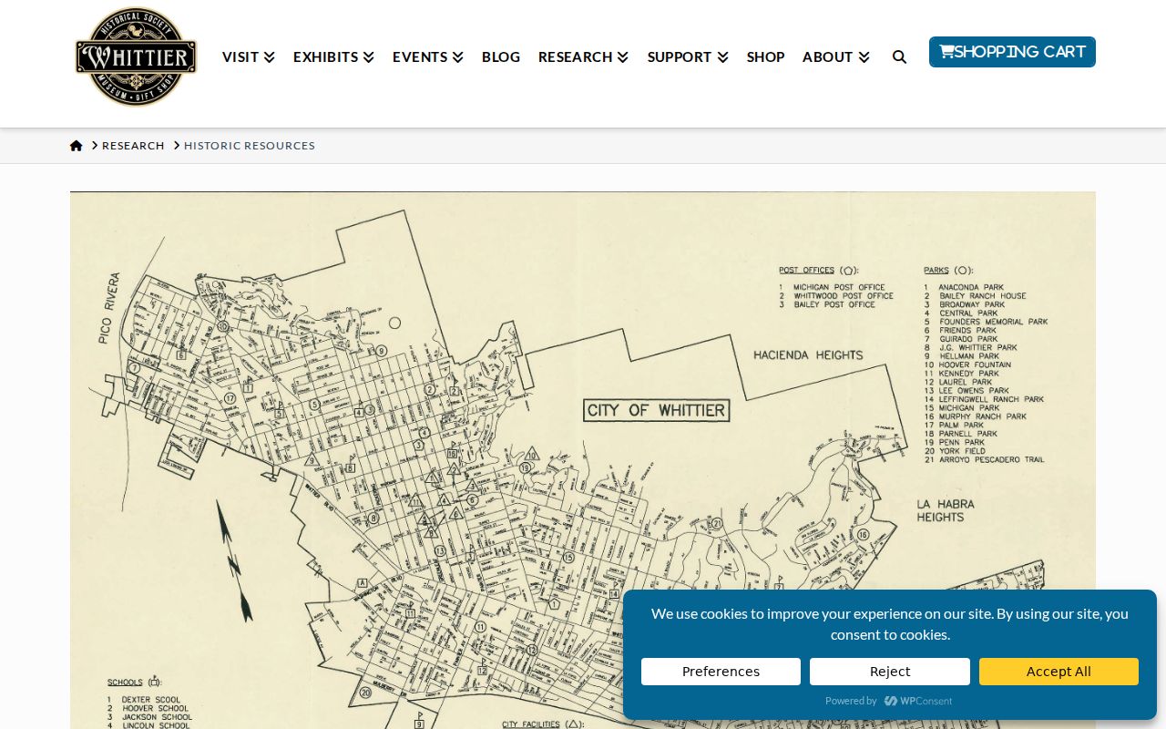 Whittier city directory historical resources search