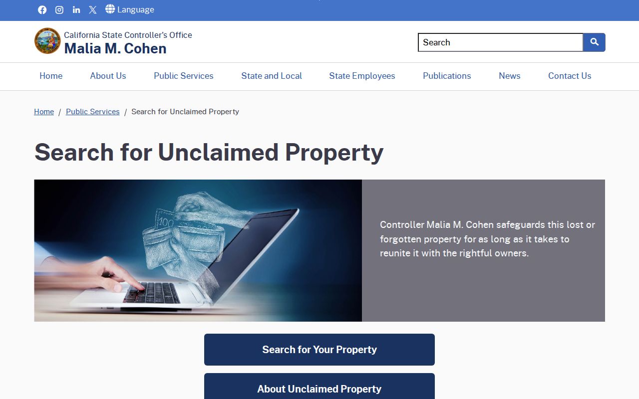 Whittier residents directory California unclaimed property search
