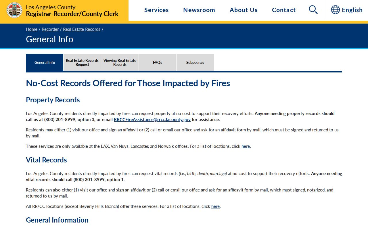 Whittier previous residents County real-estate records information